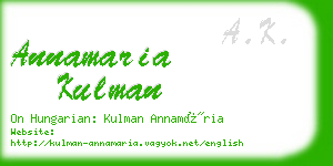 annamaria kulman business card